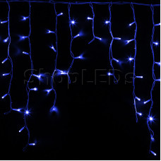 Гирлянда Айсикл (бахрома) светодиодный, 5,6 х 0,9 м, белый провод КАУЧУК, 230 В, диоды синие, 240 LED NEON-NIGHT